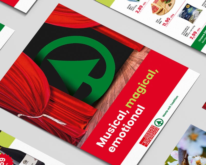 Bunte und auffällige Werbung
