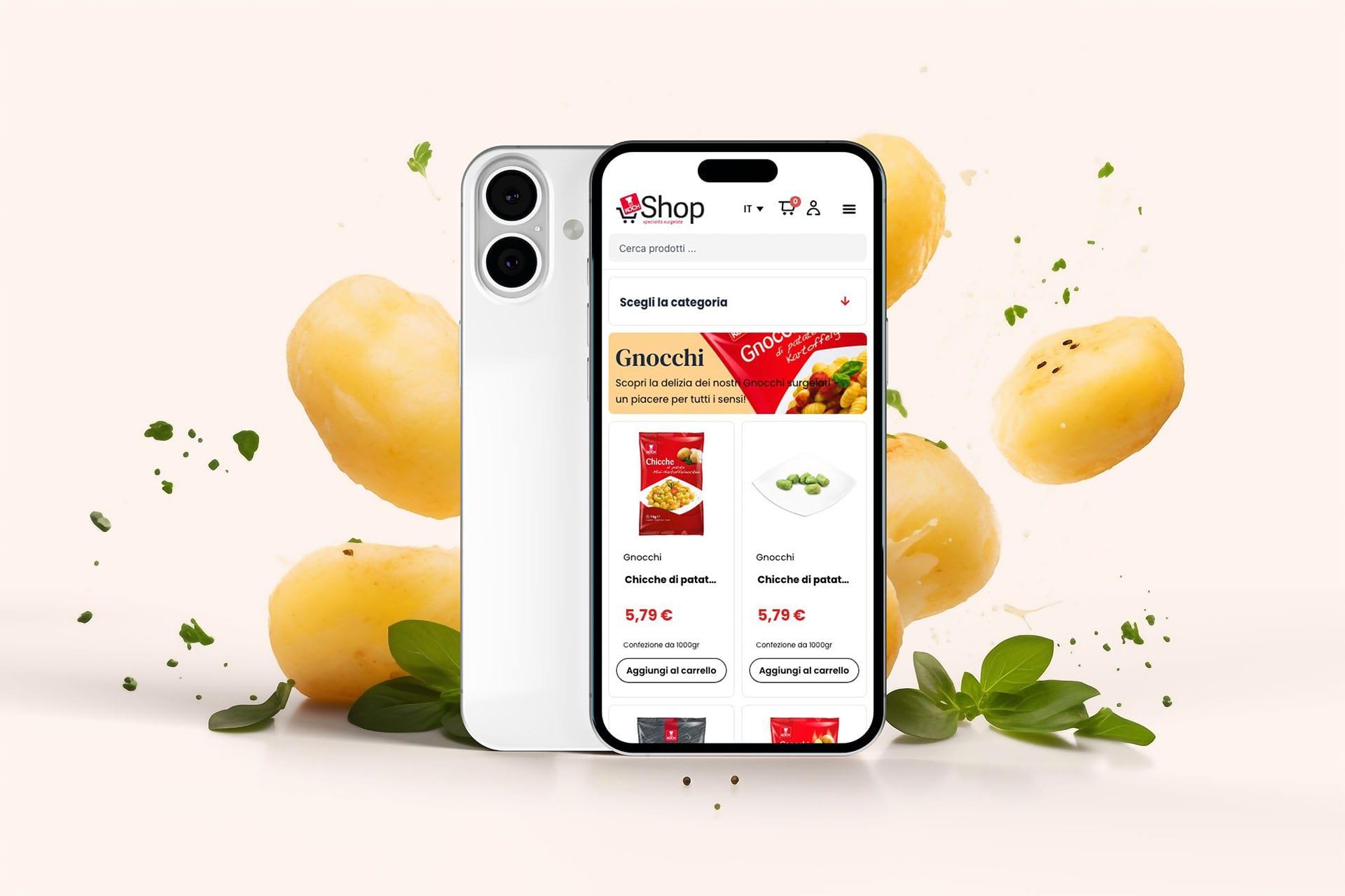 Smartphone mit Koch-App